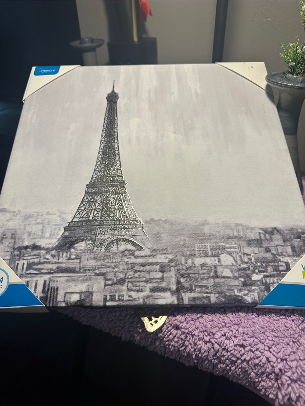 Eiffel Tower Canvas Wall Art - Gray and Black